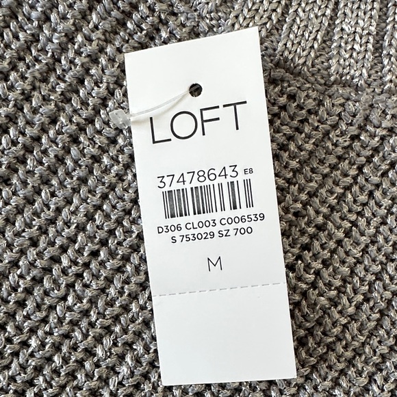 NWT Loft Gray Metallic Sweater - Picture 2 of 4